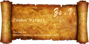 Zsebe Virgil névjegykártya